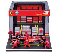 Bburago Set Box Ferrari Sf23 Carlos Sainz With 6 Mechanics Car Rosso Bambini
