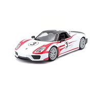Bburago, modellino auto Porsche 918 Weissach, in scala 1:24, dettagli realistici, particolari dettagliati