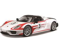 Bburago Race Porsche 918 Spyder 3 Weissach Bianco Scala 1:24 Modello Auto