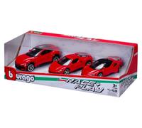 Bburago Set auto modelli 3 pz scala 1:43 Race & Play FERRARI 18 36102