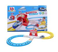 BBURAGO Shake-It Runner Infinity Track Polizia - Pista da Corsa Giocattolo con Macchina della Polizia, Funzione Shake & Go, Licenza Ufficiale Polizia, Età Consigliata 24+ Mesi
