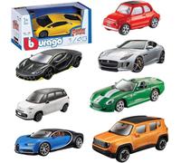 Bburago Street Fire - Set 12 Modellini Auto in Scala 1:43, Macchinine in Metallo Die-Cast, Modelli Assortiti da Collezione, Regalo per Bambini e Collezionisti