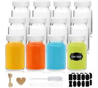BBWELL 12 Pezzi Bottiglie di Succo di Vetro,mini bottiglie di vetro con Coperchio,Etichetta e Pennello,60 ml Barattoli Ermetici per Alcolici,Succhi di Frutta,Olio,Zenzero