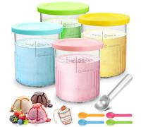 BBWELL 4 Pezzi Contenitori per Gelato per Ninja Creami Deluxe serie NC501/NC500,Contenitori per Gelato Fatto in Casa con Coperchi,Vaschetta Contenitore Gelatos,lavabili in lavastoviglie