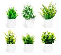 BBWELL 6 Pezzi Piante Artificiali,Piante Finte da Interno,Pianta Finta da Interno in Plastica,piante finte, per camera da letto, bagno, cucina, casa, decorazione interna con vaso, piante finte