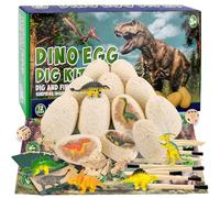 BBWELL Dinosauri per Bambini, Kit di Scavo di Uova di Dinosauro con Uovo Dinosauro e Dinosauri Giocattolo, Gioco Educativo e Regalo Bambino 4-9 Anni