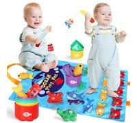 BBWELL Giochi Montessori 1 Anno,Regalo Bambino 6 12 18 Mesi,Giocattoli per la Pesca per Bambini,Tazze impilabili,conteggio dei Numeri,classificazione dei Colori,Giocattoli Montessori Adatti a Bambini