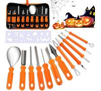 BBWELL Kit Intaglio Zucca Halloween,Set Intaglio Zucche,Set Intaglio Zucca,Strumento per Pumpkin Carving in Acciaio Inossidabile,Borsa con Cerniera,Decorazione di Halloween en Vinyle
