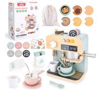 BBWELL Macchina da caffè in Legno per Bambini,Cucina Giocattolo,Macchina caffè Giocattolo,Accessori Cucina Bambini,Montessori Educativo,Gioco di Ruolo per Regalo di Compleannobambini dai 3 Anni in su