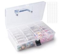 BBWELL Organizzatori di Piccole Perline,Scatole Plastica Trasparente Piccole,24 Plastica Mini Contenitori Trasparenti,Scatola Organizer Trasparente per Gioielli,Scatole Portaoggetti in Plasticas