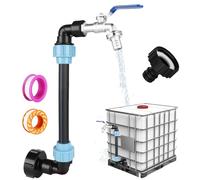 BBWELL Rubinetto a collo di cigno IBC 3/4",accessori per serbatoi IBC,tubo di prolunga da 25 cm,con due pezzi di nastro adesivo,per serbatoio di acqua piovana,cisterna per acqua piovana,contenitor IBC