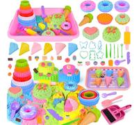 BBWELL Sabbia Magica Bambini,Sabbia per Bambini con 950g Sabbias Magica,Kit di Sabbias,Dessert Sabbiaes Magica Bambinis Set Con Sabbiera,Sabbiera Giocattolo per Ragazzi e Ragazze Oltre I 3 Anni