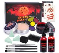 BBWELL Trucco di Halloween,Halloween Vampire Zombie Theatre,Pittura per Viso e Corpo,Ideale per Accessori Cosplay Halloween,Cera per Cicatrici,Olio di Cera,Lattice Liquido,Sangue Finto