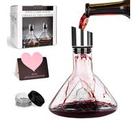 BBWELLDecanter per Vino Rosso Senza Piombo,Decantatore Con aeratore e filtro,decanter Iceberg,con sfere di pulizia in acciaio e biglietto di auguri,Accessorio per Vino,per gli amanti del vino 1500 ml
