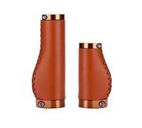 BBxunsless Manopole per manubrio della bicicletta, in microfibra di PVC, ergonomiche, cucite a mano, stile casual, retrò, antiscivolo, con doppio blocco, per MTB, bici da strada
