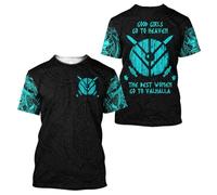BBYOUTH Maglietta Vvichinga 3D da Uomo Valhalla Nord Odino Costume Estivo Maniche Corte Cosplay,Shield Maiden,5XL