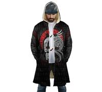 BBYOUTH Mitologia Nordica Stampato in 3D Lunghezza Media Cappa con Cappuccio, Uomo Caldo Invernale Costume Cosplay,Loki,L