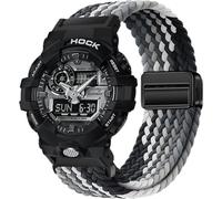 BBZ 16MM Cinturino sportivo in nylon tinto magnetico con rilascio rapido, compatibile con CASIO G-SHOCK G5600/GA-200/GA-100/GA-110/GA-120/GA2100