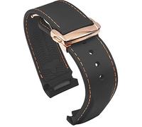 BBZ Cinturino in Gomma con estremità Curva da 20 mm e 22 mm Compatibile con Omega Seamaster 150/300/600 Speedmaster Planet Ocean Sports Silicone Strap Bracelet