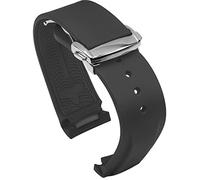 BBZ Cinturino in Gomma con estremità Curva da 20 mm e 22 mm Compatibile con Omega Seamaster 150/300/600 Speedmaster Planet Ocean Sports Silicone Strap Bracelet