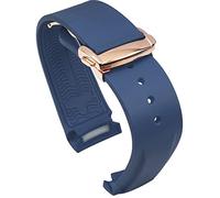 BBZ Cinturino in Gomma con estremità Curva da 20 mm e 22 mm Compatibile con Omega Seamaster 150/300/600 Speedmaster Planet Ocean Sports Silicone Strap Bracelet