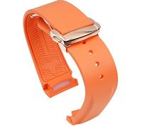 BBZ Cinturino in Gomma con estremità Curva da 20 mm e 22 mm Compatibile con Omega Seamaster 150/300/600 Speedmaster Planet Ocean Sports Silicone Strap Bracelet