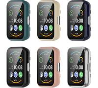 BBZ Compatibile con Oppo Watch Free Custodia,Pellicola Protettiva in Vetro + Cornice in plastica Rigida, Protezione Completa Compatibile con Huawei Watch Fit/Huawei Fit New