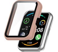 BBZ Compatibile con Oppo Watch Free Custodia,Pellicola Protettiva in Vetro + Cornice in plastica Rigida, Protezione Completa Compatibile con Huawei Watch Fit/Huawei Fit New