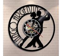 BBZZL Orologio da parete con disco in vinile da tango Orologio da parete con ballerino di coppia moderno Tango Argentina Dance Wall Art Orologio retrò regalo per gli amanti della danza