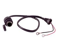BC Battery Controller Presa accendisigari 12V a tenuta stagna con occhielli per collegamento alla batteria e ghiera per montaggio a pannello - Lunghezza: 145 cm - Made in Italy
