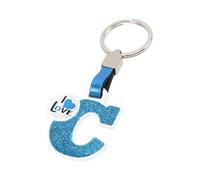 BC CORONA Portachiavi Blu Lettera C