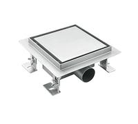 Bc-elec - Canalina Q-15 in acciaio inox, quadrata, 15 cm, scarico della doccia reversibile, altezza regolabile 63-83 mm