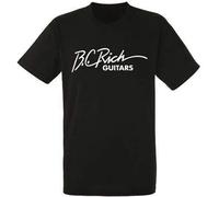 BC Rich Guitars Logo Black T Shirt Men Shirt Rock Band Tee Music Unisex 100% Cotton Short-Sleeve T-Shirts Black S