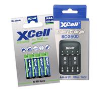 BC-X500 Caricatore + 4x AAA XCell Batteria 1000mAh NiMH Micro Ricaricabile