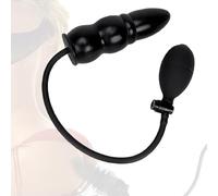 BC2D-Fascia Regolabile Gonfiabile in Silicone Nero Uomini e Donne Coppie Ḁnâlé Ṕlūg Ða donna uomo set vìbraňte accìaìô côÐa graňÐì Ðì vôlpê silicone aňal bůtt largê man kit mêtallô vìbrazìonì pìccôlô