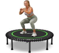 BCAN Mini trampolino pieghevole da 122 cm, corda elastica silenziosa, rimbalzo stabile e silenzioso per esercizi per bambini e adulti, allenamento al chiuso e in giardino, max 250 kg, verde
