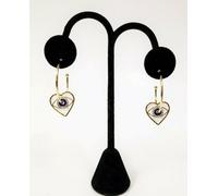 Bcbg Color Oro Aperto Orecchini a Cerchio Con Scorrevole Bianco + Blu Pavé Evil