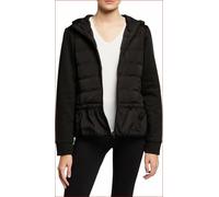 BCBGMAXAZRIA Donna Giacca Activewear con Cappuccio Completo Zip BMAX5001 Nero M