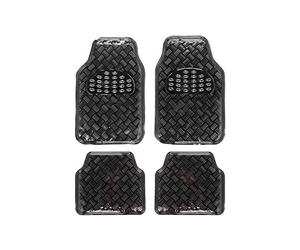 Bccorona ALF10131 Tappeto in Gomma, Nero, Set di 4