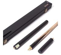 BCE Mark Selby Protégé - Stecca da biliardo/snooker 3/4 con custodia rigida, fusto in frassino nordamericano di alta qualità, testa ebanizzata, prolunga da 15,2 cm, nero tinta unita