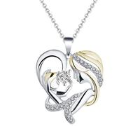 Bcenoilua Collana Donna Regalo per Festa della Mamma Collana con Ciondolo a Cuore in Argento Sterling 925 Regalo Regolabile Collana Anniversario e Natale per Mamma