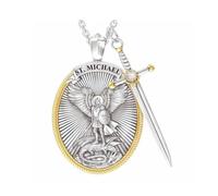 Bcenoilua Collana Uomo di San Michele Santo Medaglia Collana San Michele Arcangelo Acciaio Inox Senza Nichel Anti Allergico Gioielli Religiosi Uomo Donna Regalo Del Papa