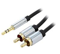 BCFBH Cavo Jack 3,5mm 3pin Connettore,RCA Connettore x2 2m Nero PVC VENTION