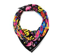 BCFHRGT 70s Flower Power Love sciarpa di seta quadrata scialli leggeri e avvolge per le donne per l'inverno bufandas para mujer para frio