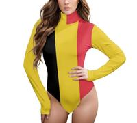 BCFHRGT Bandiera Belgio manica lunga Mock Turtle Neck Work Body per le donne