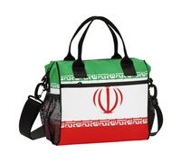 BCFHRGT Borsa per il pranzo con bandiera dell'Iran verde e rosso per bambini, con tracolla per picnic