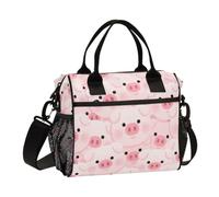BCFHRGT Borsa per il pranzo da uomo con simpatico maialino rosa con tracolla per la cucina della ragazza
