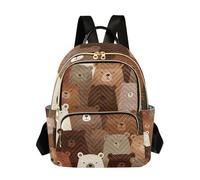 BCFHRGT Brown Bear Cartoon Cute 35,5 cm M Size casual daypack borsa per pannolini zaino zaino moda per donne, ragazze adolescenti