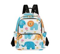BCFHRGT Carino Cartoon Blue Elephant and Lion 35,5 cm M Size convertibile, moda moda zaino borsa zaino borsa pannolini per scuola e infermiera
