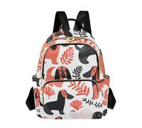 BCFHRGT Cartone animato Salmone Cane Nero 14 Pollici M Size impermeabile borsa a tracolla zaino zaino borsa per pannolini per viaggi e lavoro